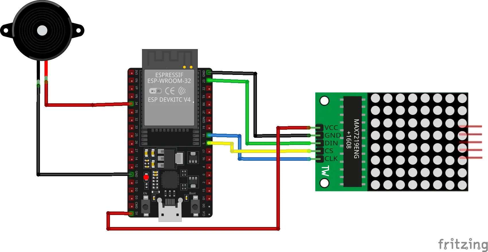 ESP8266 and P10 LED Panel wiring diagram