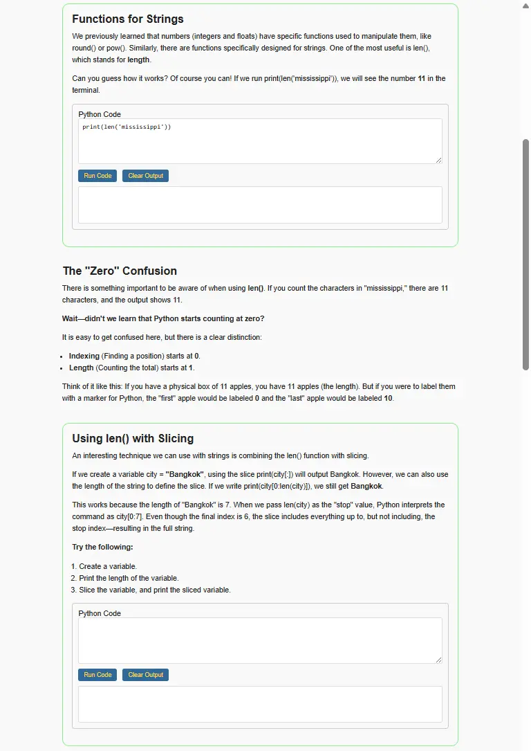 Interactive code box